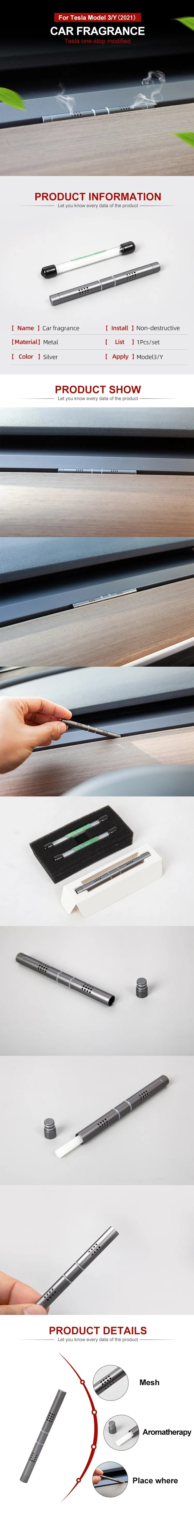 Car Air Freshener 2024 For Tesla Model 3 Y Car Air Freshener Perfume Aromatherapy Fragrance Scent Diffuser Diffuser+Scent Sticks
