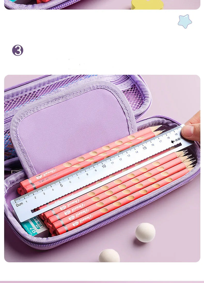 3D EVA Unicorn Pencil Case – Cute Cartoon Stationery Box for Girls, School Supplies, Gifts & iPad Storage