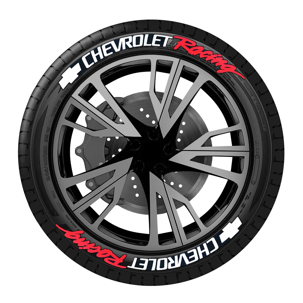 8pcs Car Tire Decals Car Tuning Universal 3D Permanent PVC Conjoined Letter Decals kit