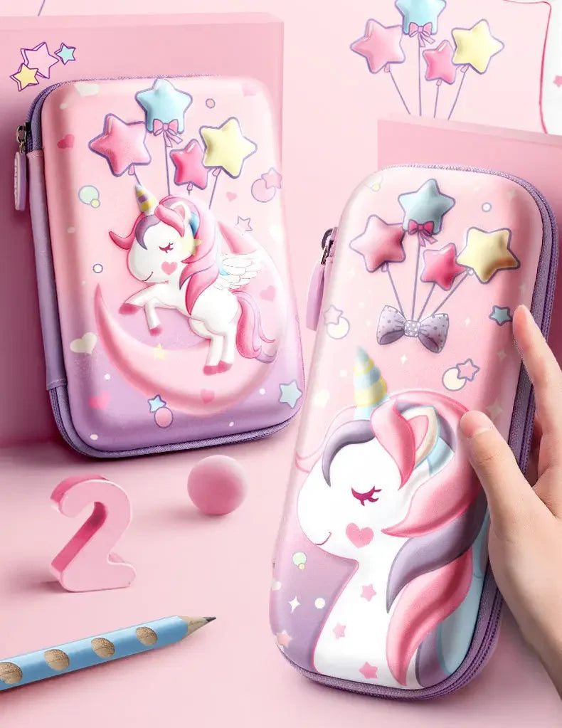 3D EVA Unicorn Pencil Case – Cute Cartoon Stationery Box
