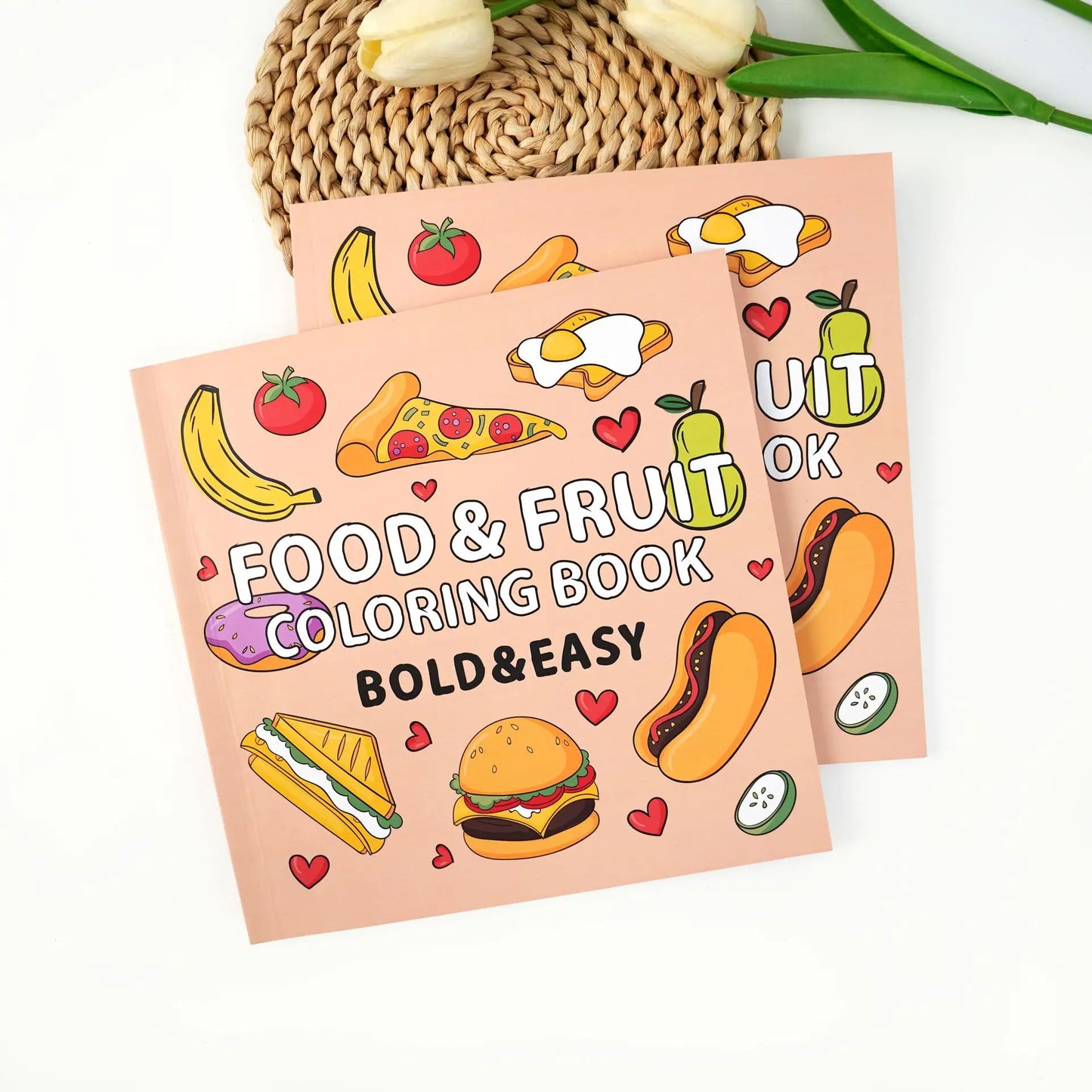 Food and Fruit Graffiti Coloring Book, Coloring Book for Children Aged 4 and Above