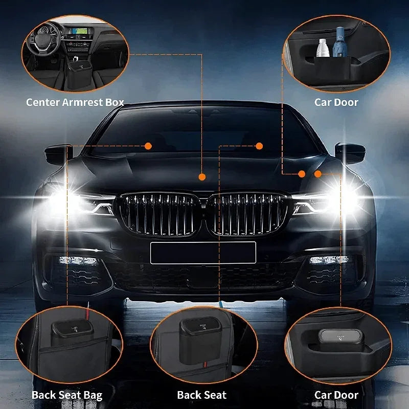 Clean Ride Essential β Mini Car Trash Can with Lid & Bonus Garbage Bags