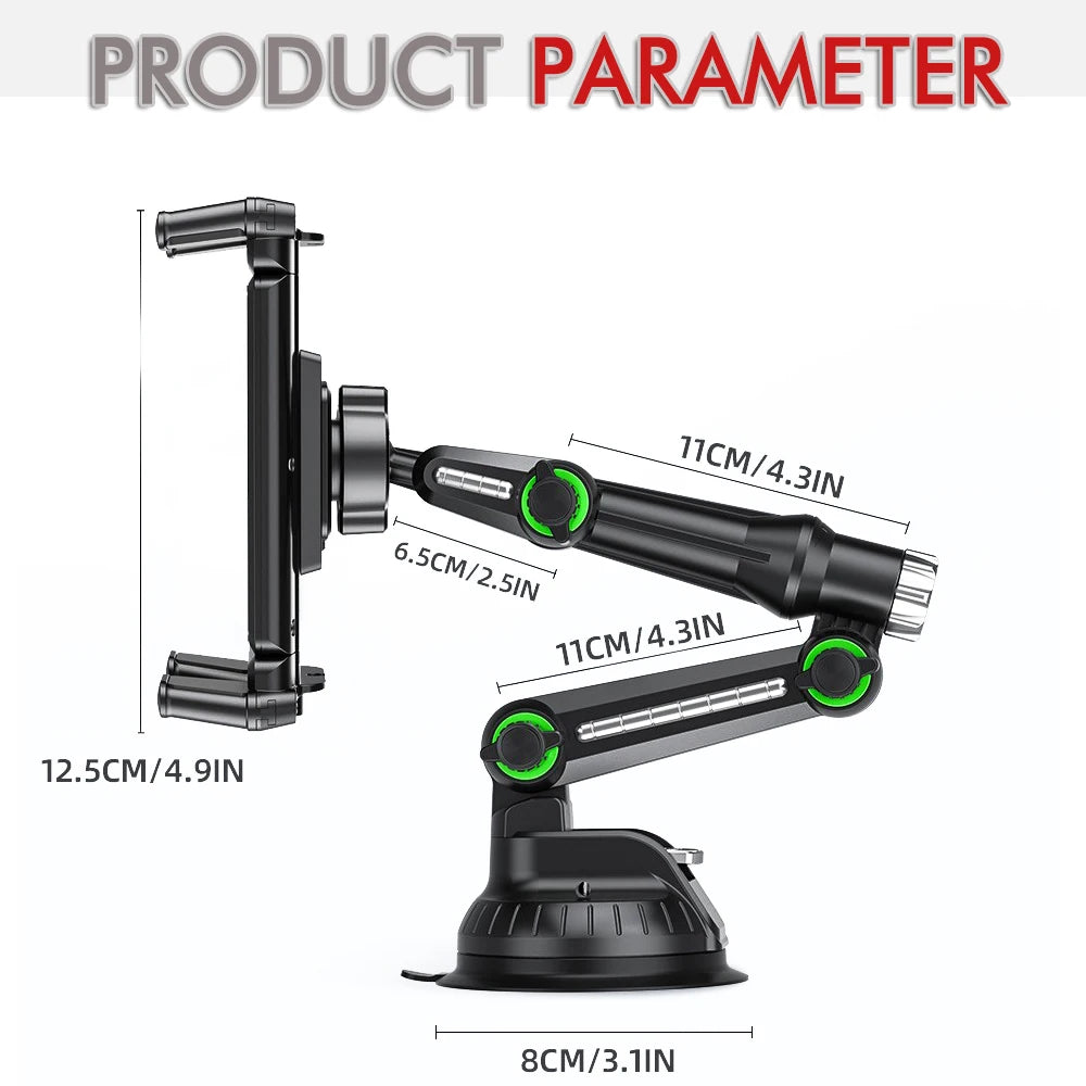 Dashboard Tablet Holder for Car Suction Car Mount With for All 7"-15" Pad Tablet and 4" - 7"Straight Panel Phone