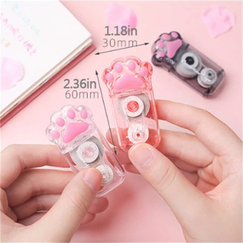 1PC Cartoon Cat Claw Correction Tape – 6M Quick-Clean White Out for Students, Office & School Writing Supplies