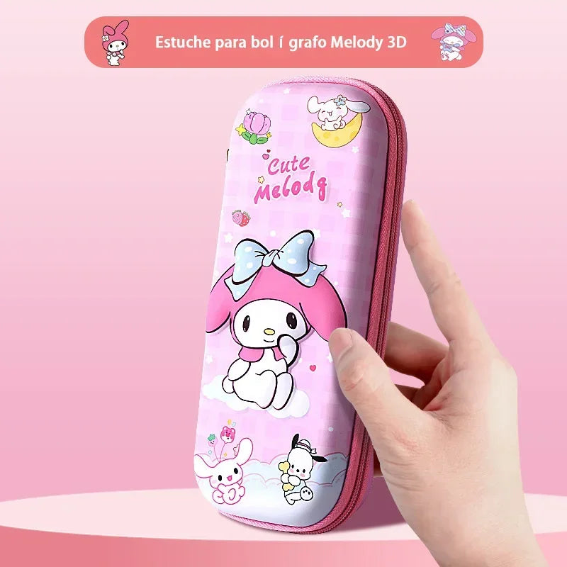 3D Sanrio Kuromi, My Melody & Cinnamoroll Pencil Case – Large Capacity Cartoon Stationery Bag