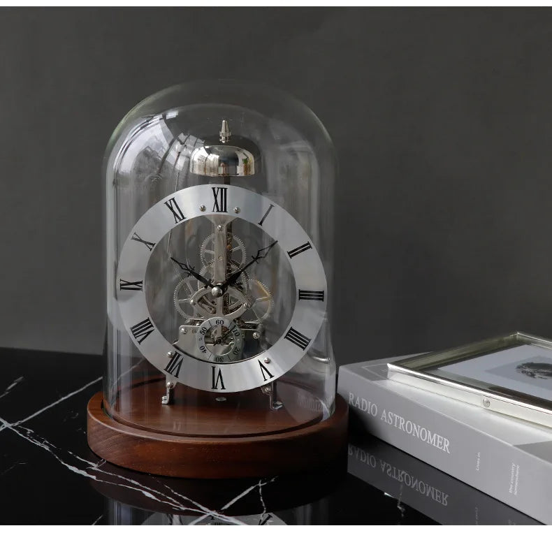 New Luxury Mechanic Metal Desk Clock Living Room Table Clock Work Office Decoration Clock Nordic Interior Bedroom Ornaments Gift