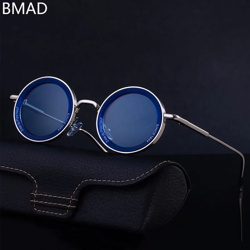 2025 Steampunk Sunglasses For Men Fashion Round Punk Sunglasses Vacation Oculos Outdoor Glasses Vintage Designer Trending Lentes