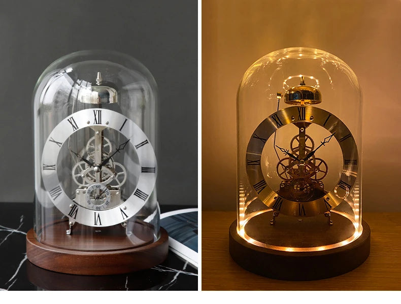 New Luxury Mechanic Metal Desk Clock Living Room Table Clock Work Office Decoration Clock Nordic Interior Bedroom Ornaments Gift