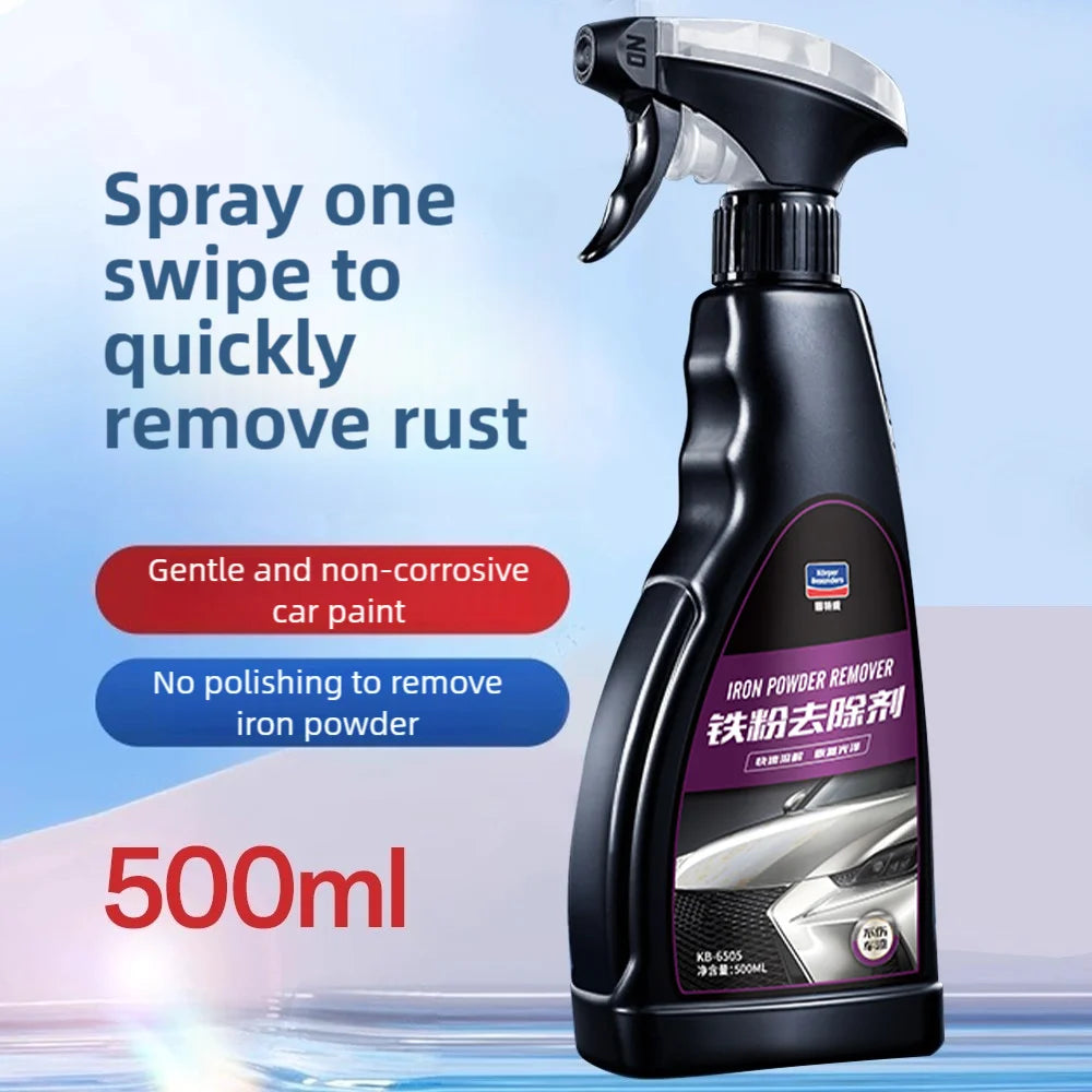 500ml Powerful Car Iron Contaminant Remover Effectively Removes Yellow Black Spots Rust Stains Paint-Safe Decontamination Clean