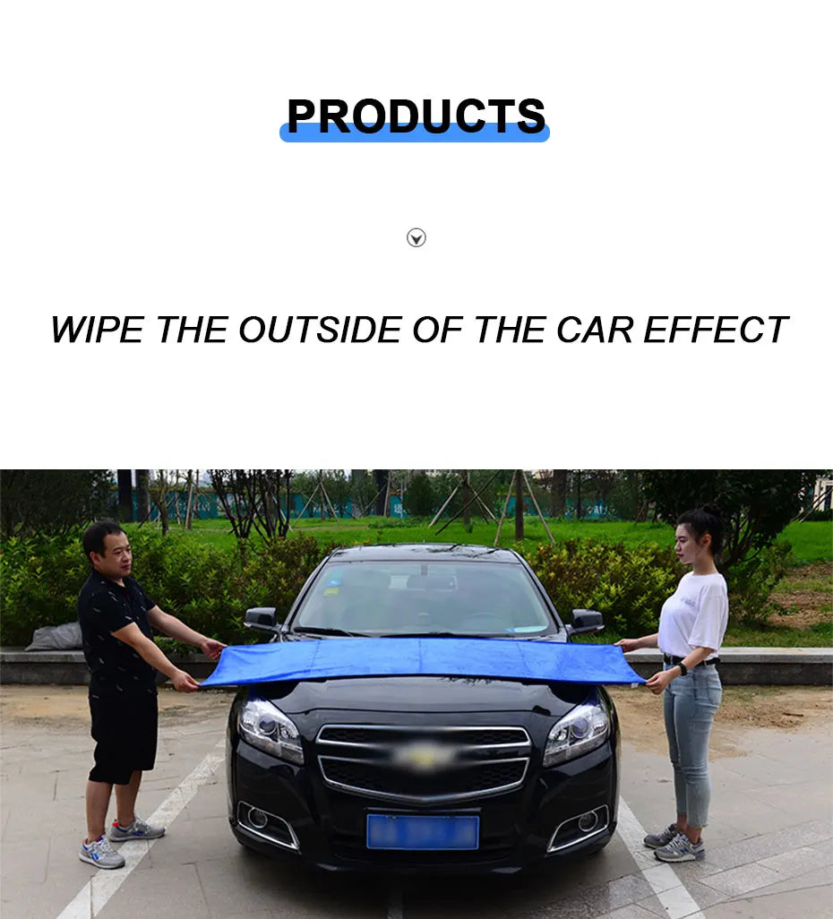 SEAMETAL 160x60cm Car Wash Towel 400GSM Microfiber High Water Absorption Cleaning Towels Thickened Soft Car Washing Drying Cloth
