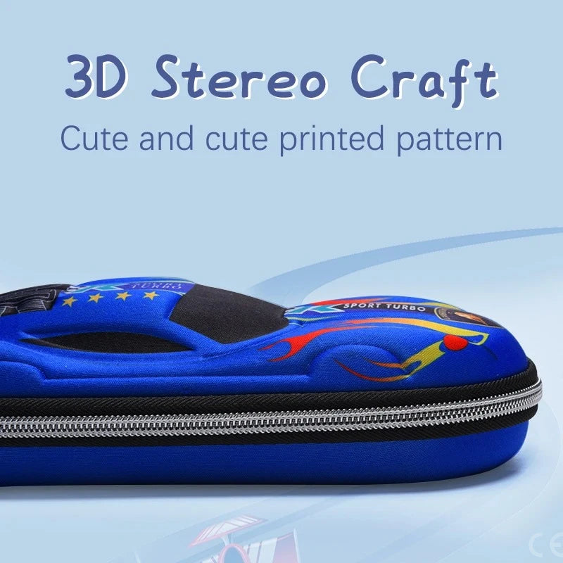 3D Racing Car Pencil Case – Cartoon EVA & PU Stationery Box