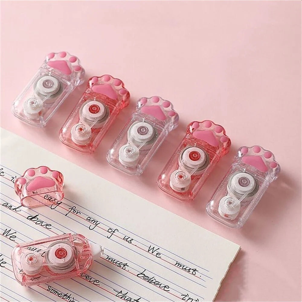 1PC Cartoon Cat Claw Correction Tape – 6M Quick-Clean White Out for Students, Office & School Writing Supplies