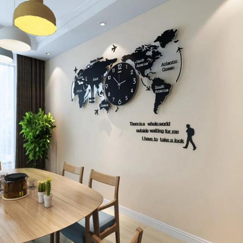 Unique Acrylic Wall Clock 3D DIY Large Wall Hanging Clock with Stickers Home Decorations