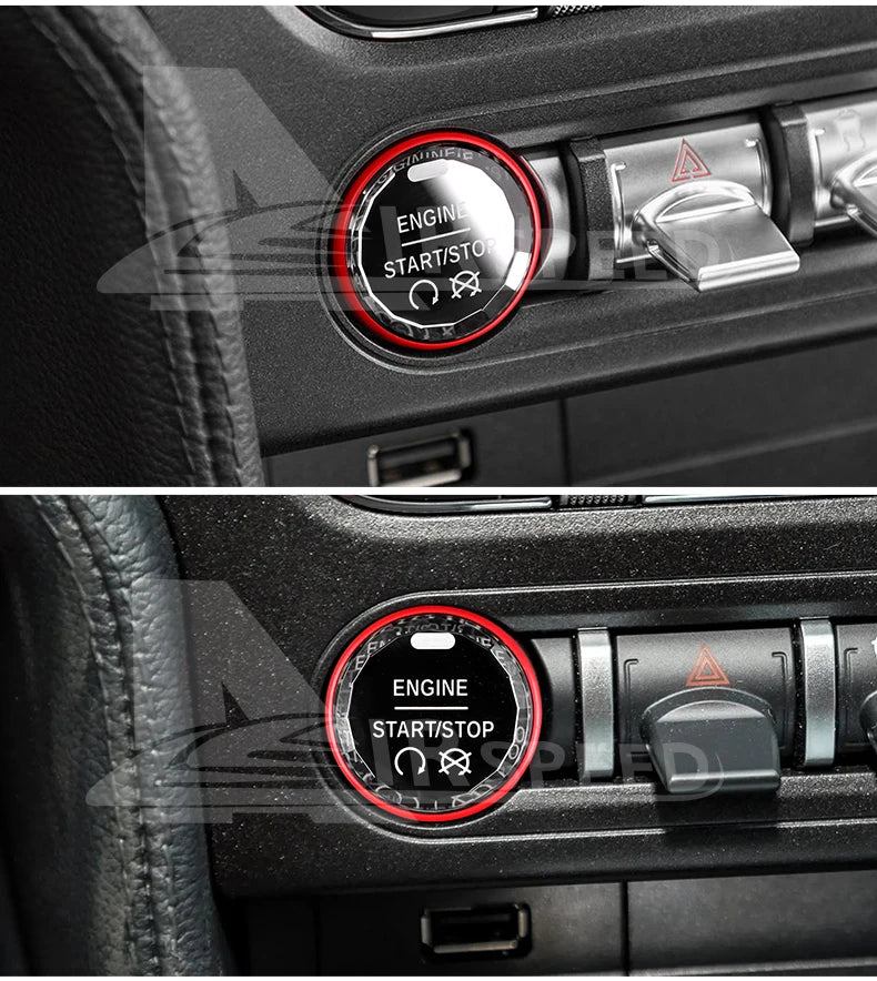 Car Engine Start Button Replace Ignition Cover For Ford Mustang 2015 2016 2017 2018 2019 2020 2021 2022 2023 Crystal ABS Switch
