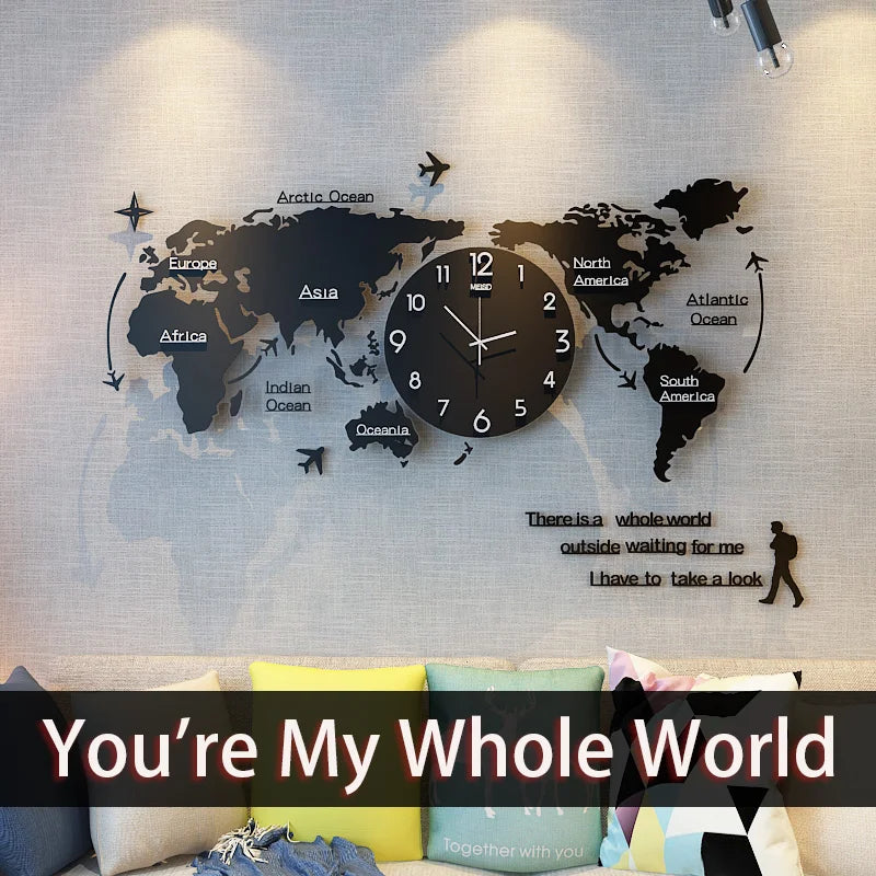 Unique Acrylic Wall Clock 3D DIY Large Wall Hanging Clock with Stickers Home Decorations