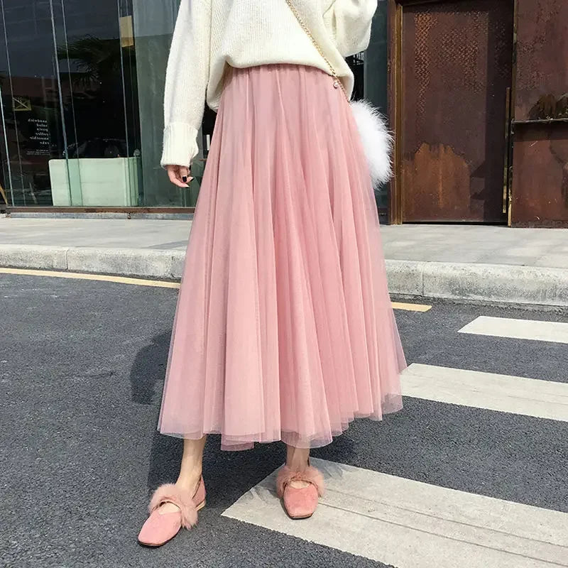Woman Skirts Spring Summer Skirt Women's Tulle Skirt Pettiskirt Skirt Mujer Faldas Saias Mulher