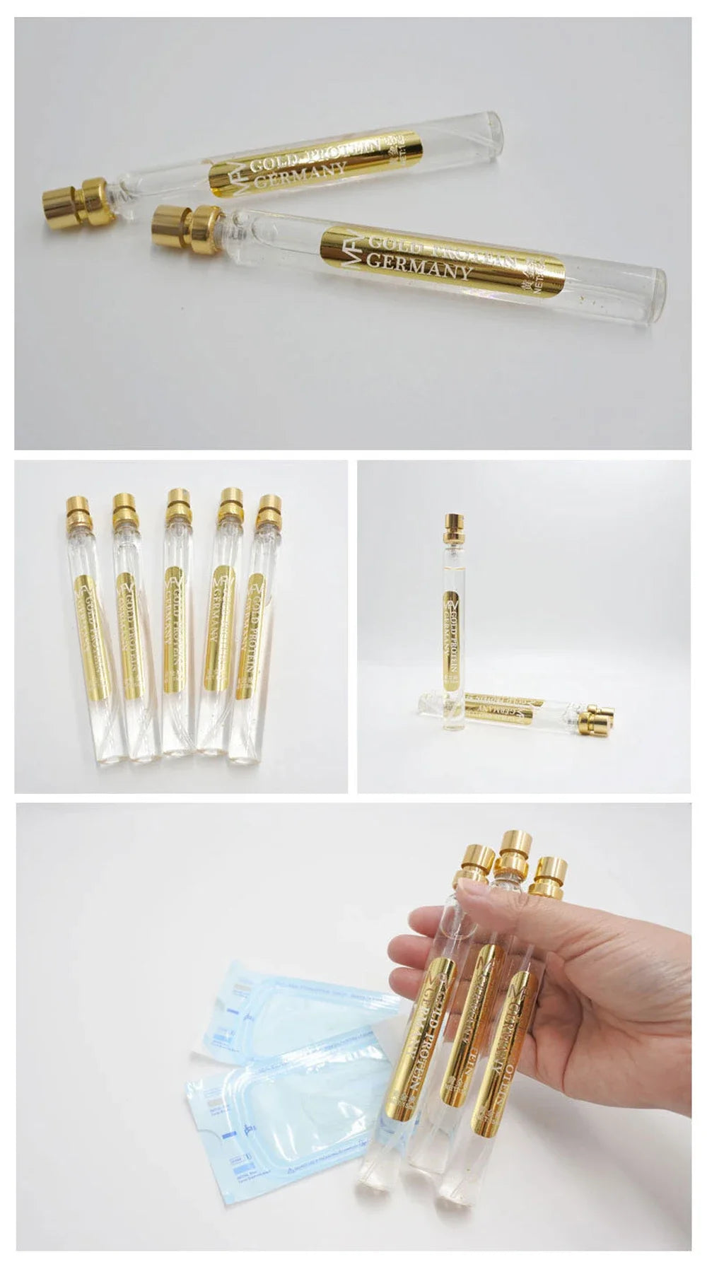 Soluble Face Lifting Threads Collagen Facial Essence Protein Peptide Gold Silk Wire Face Serum for Anti-Aging Firming Skin