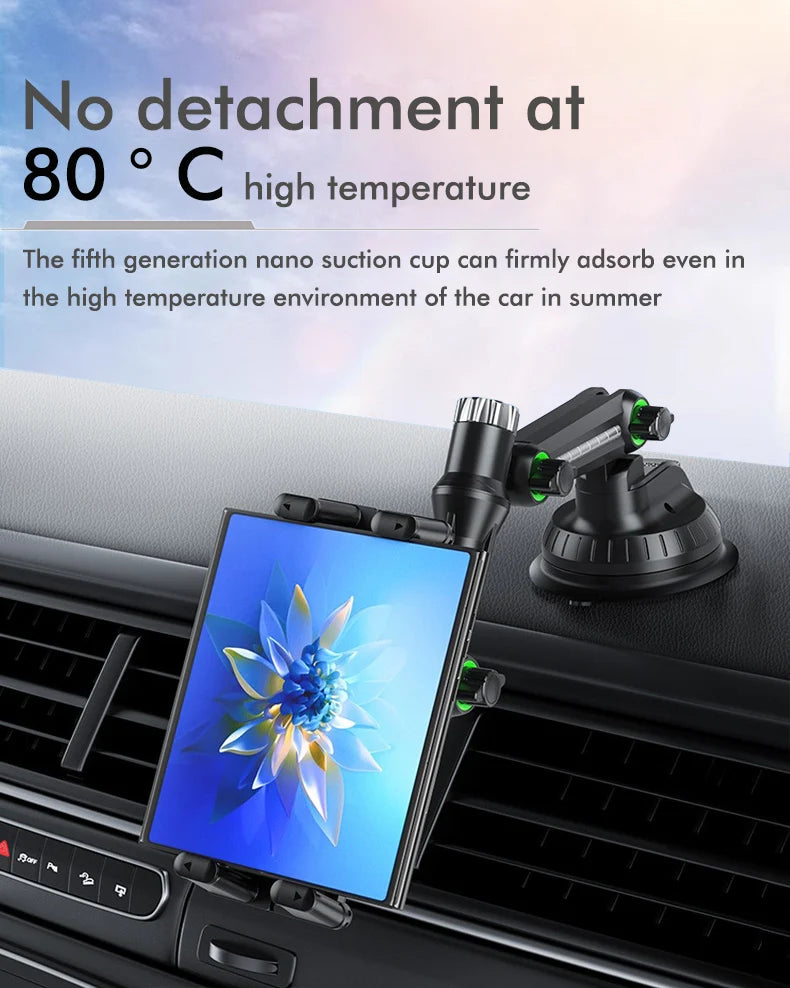 Dashboard Tablet Holder for Car Suction Car Mount With for All 7"-15" Pad Tablet and 4" - 7"Straight Panel Phone
