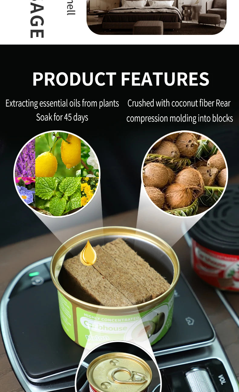 For Bathroom Car Air Freshener Gel Can Solid Car Fragrance Air Freshener Wood Block Can Air Freshener Balm For Home Long-lasting