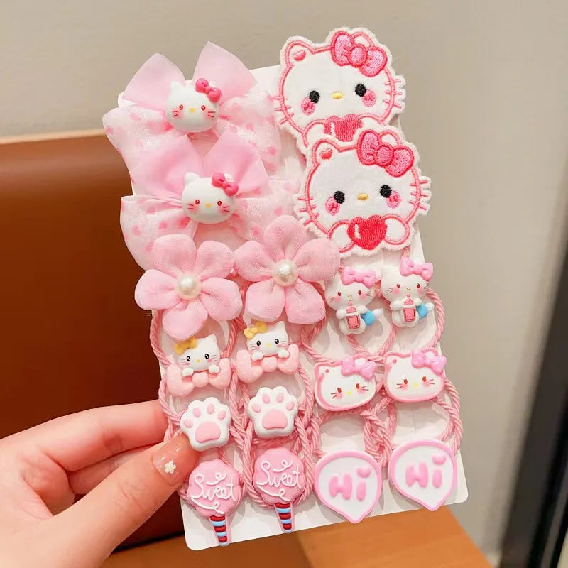 18-Piece Kuromi Hair Set – Cute Bows & Fun Clips for Kids!