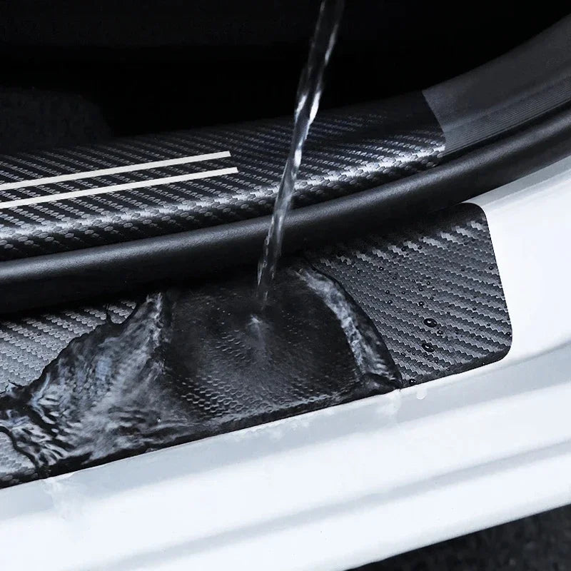 Car Door Sill Anti-scratch Stickers Carbon Microfiber Sticker For Ford Edge Explorer Transit Ranger Kuga MK2 MK7 Fusion Ecosport