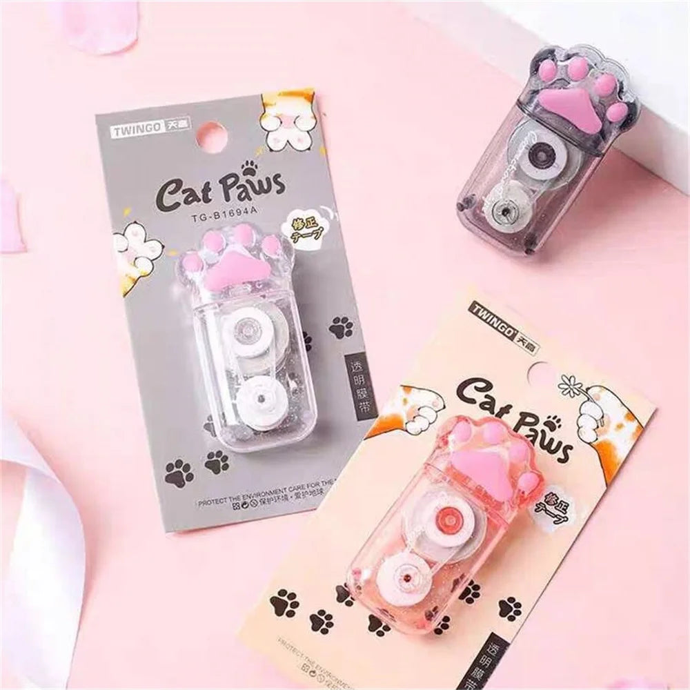 1PC Cartoon Cat Claw Correction Tape – 6M Quick-Clean White Out for Students, Office & School Writing Supplies