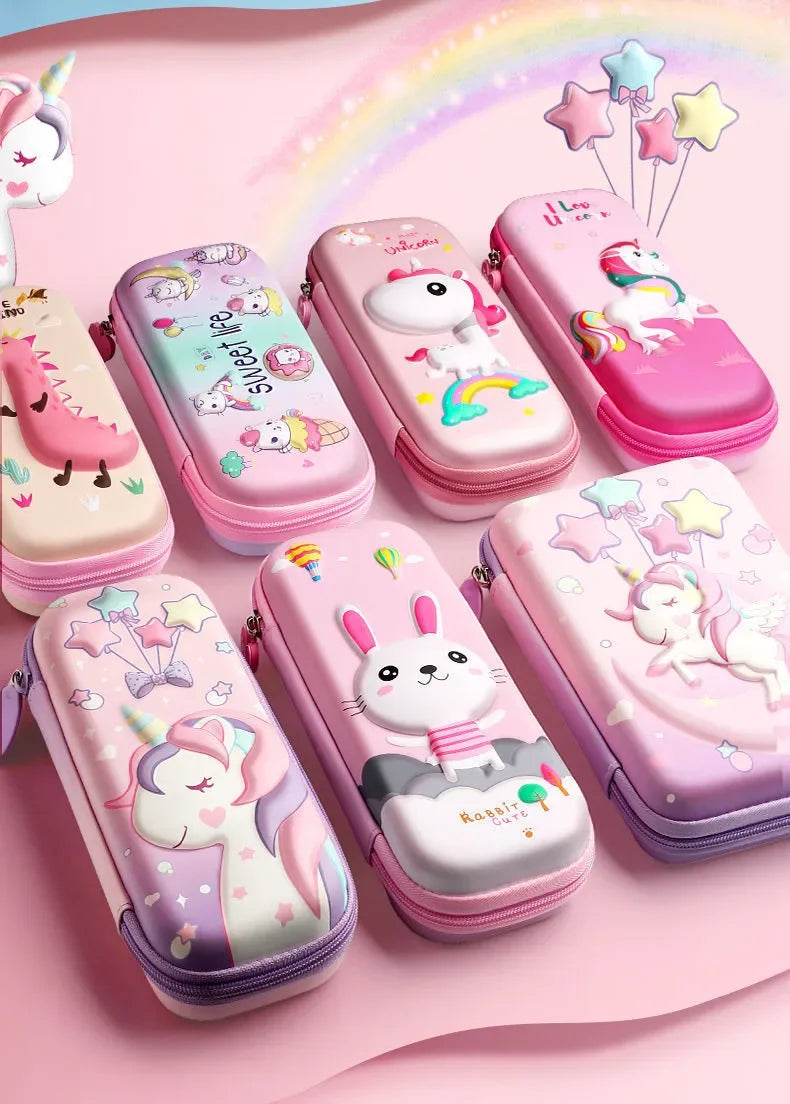 3D EVA Unicorn Pencil Case – Cute Cartoon Stationery Box