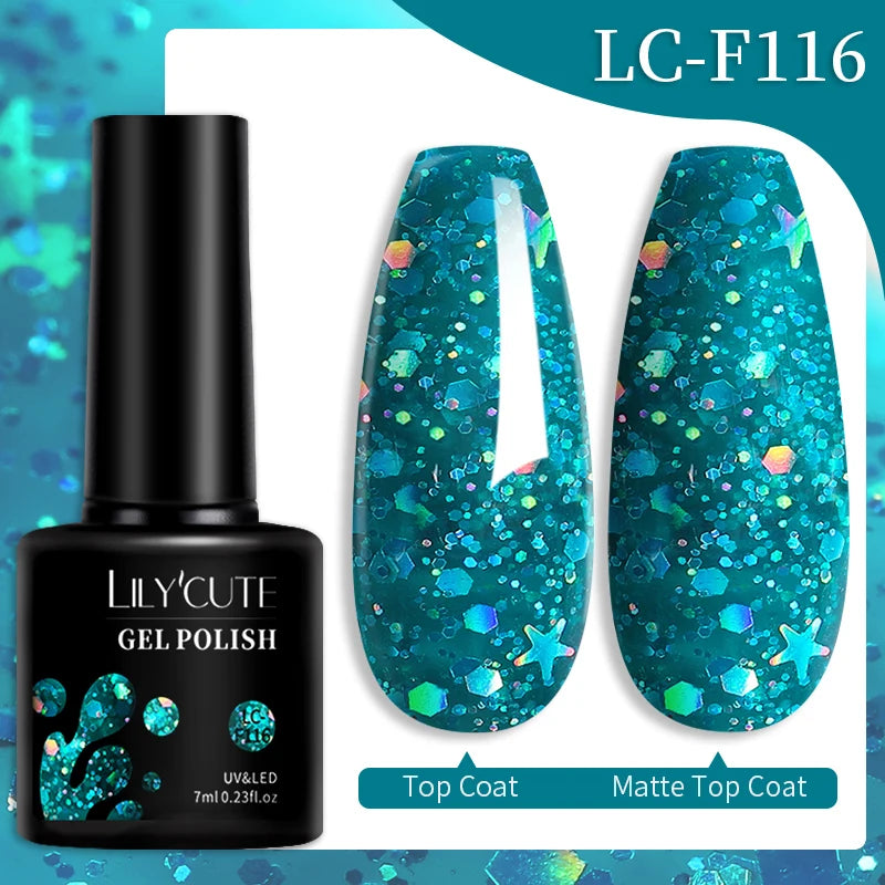 LILYCUTE Color Explosion β 184 Shades of Long-Lasting Gel Polish with Red Glitter Magic