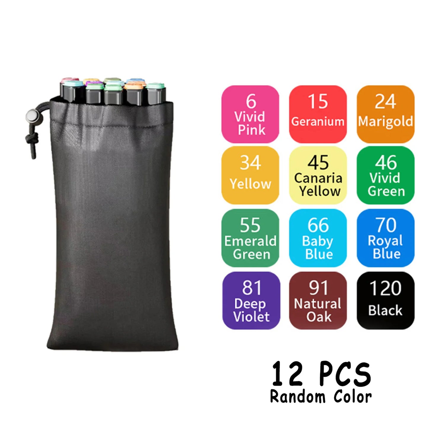 24/36/48/60/80/120/168 Colors Double Tip Permanent Art Marker pens for Drawing Painting Sketching Comics Design School Supplies