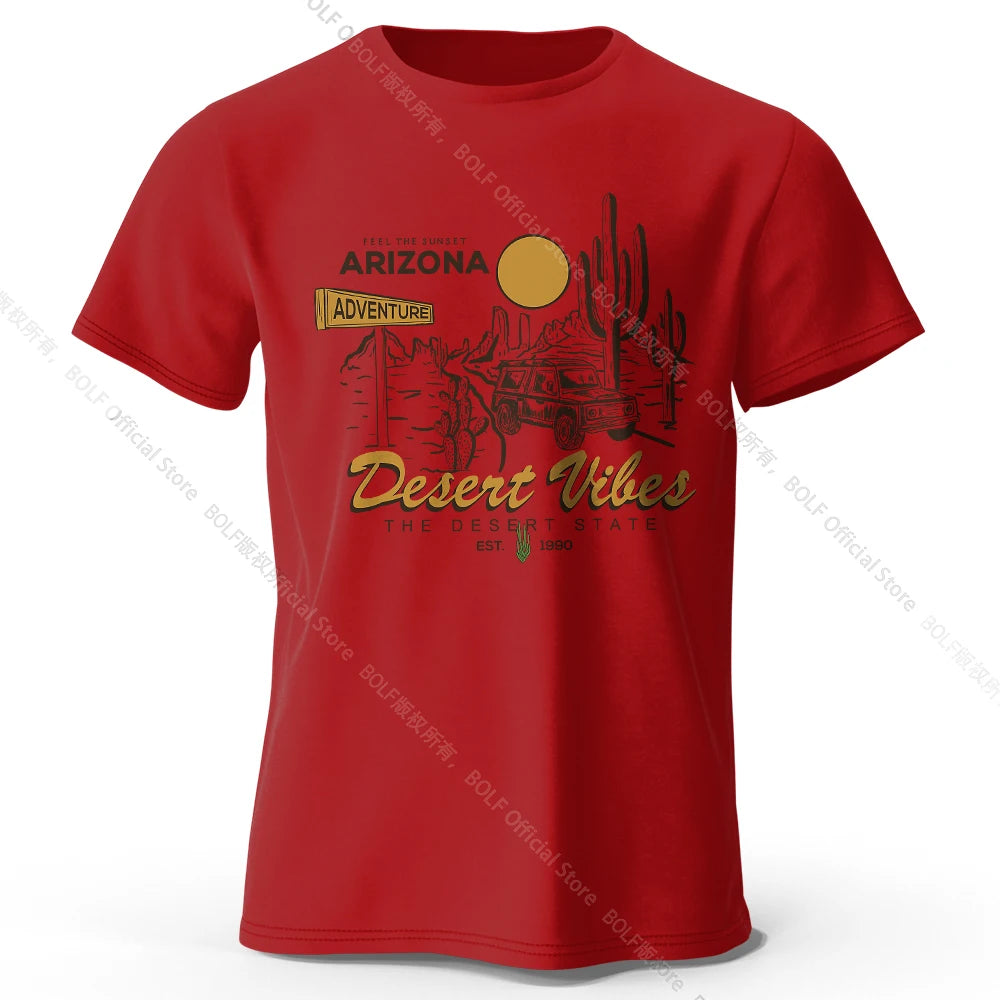 Desert Rally Retro 4x4 Printed Unisex Men Women T-Shirt Tees Tops 100% Cotton Dakar Race Graphic Dune Explorer