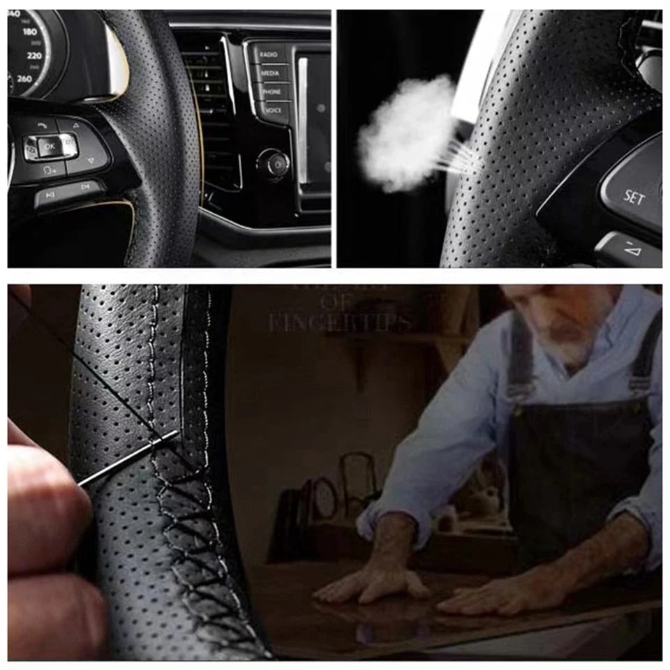Customized DIY Black Faux Leather Car Accessories Steering Wheel Cover For Mazda 3 Axela Mazda 6 Atenza Mazda2 CX-3 CX3 CX-5 CX5