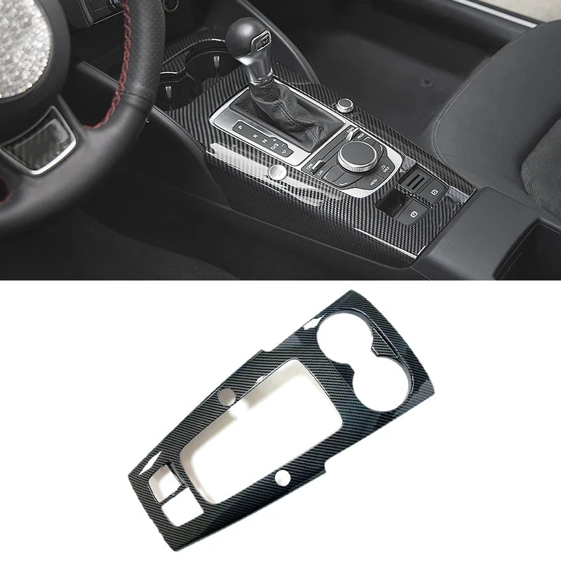 Carbon Fiber Car Styling Central Armrest Storage Box Panel Cover Trim for Audi A3 8V S3 RS3 2014 2015 2016 2017 2018 Accessories