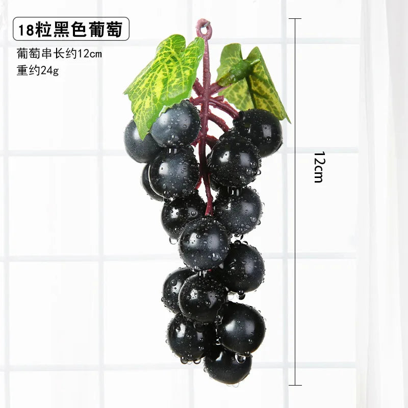 12/18/22/36/45/60/85/110 Heads Black Red Green Purple Hanging Artificial Grapes Photography Props Decoration Fake Fruits