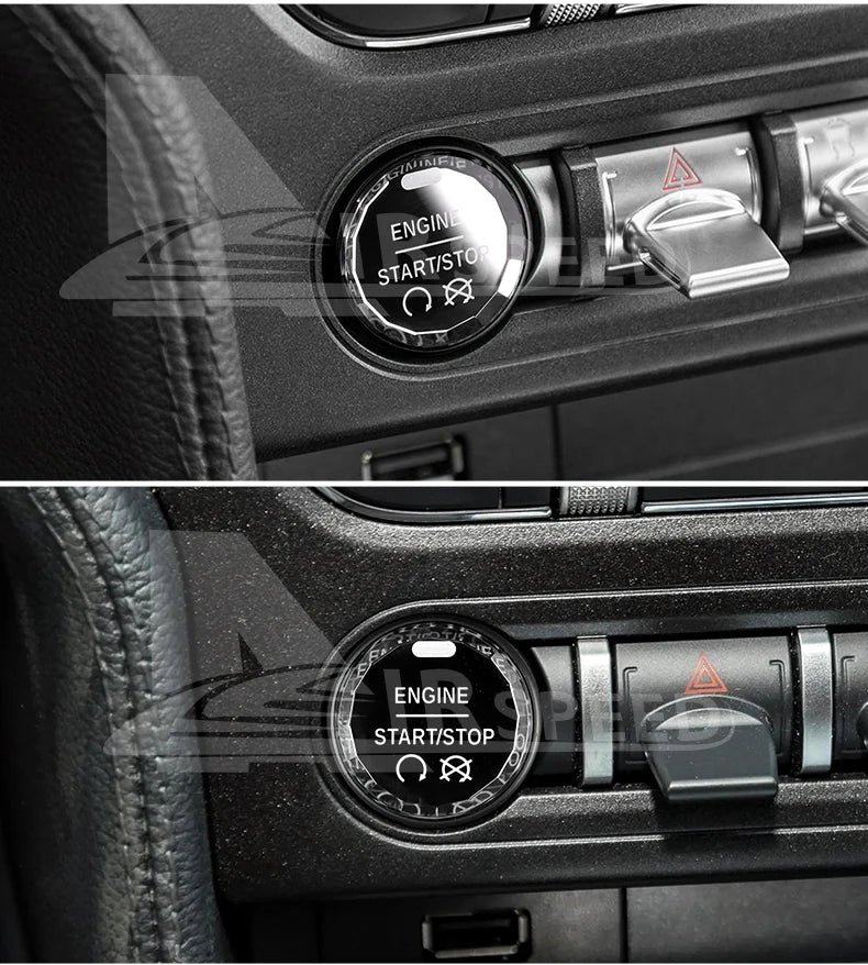 Car Engine Start Button Replace Ignition Cover For Ford Mustang 2015 2016 2017 2018 2019 2020 2021 2022 2023 Crystal ABS Switch