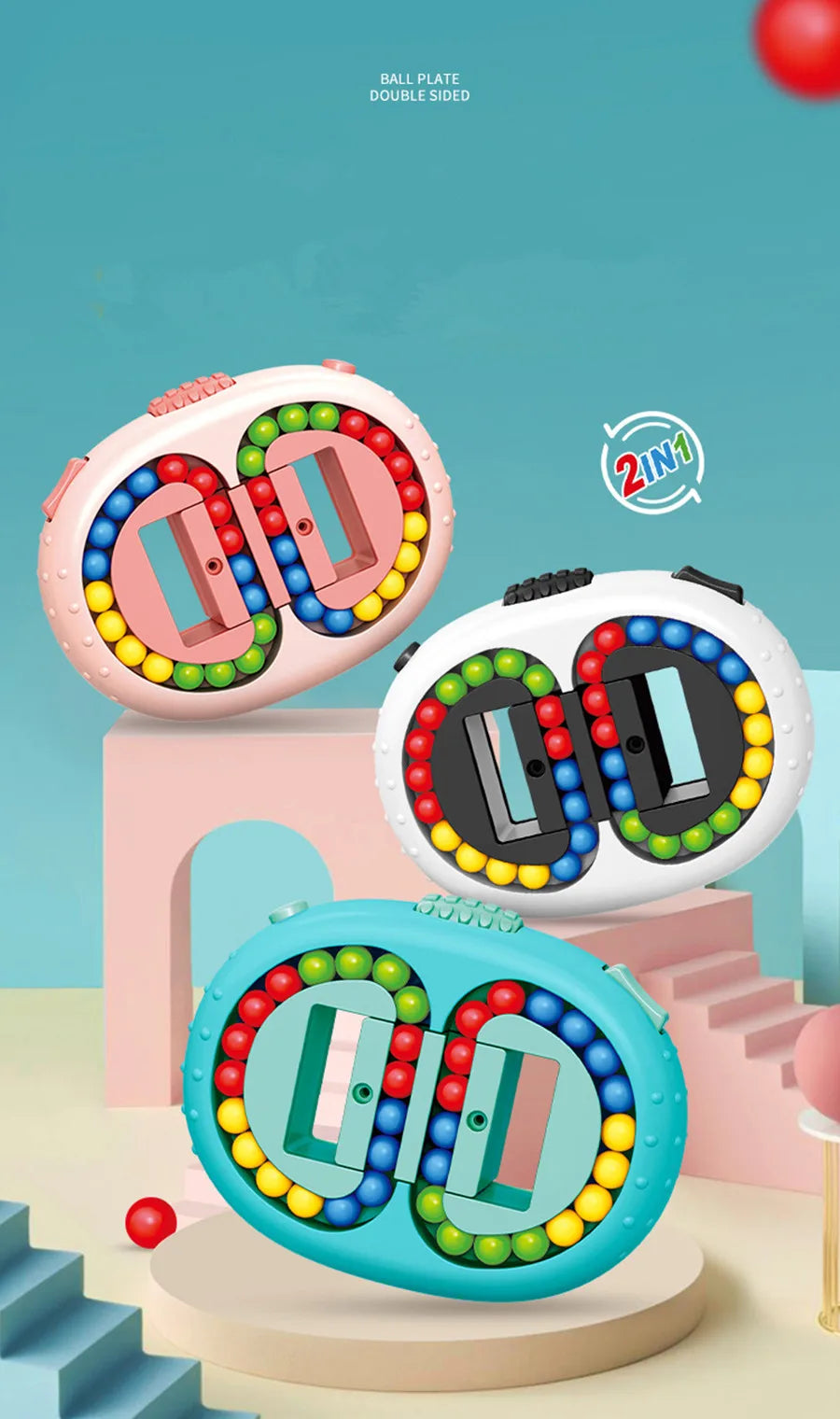 Magic Bean Cube Finger Gyro Rotating Antistress Relieve Anxiety Develop Intelligence Decompression Fidget Toy Adults Kids Gift