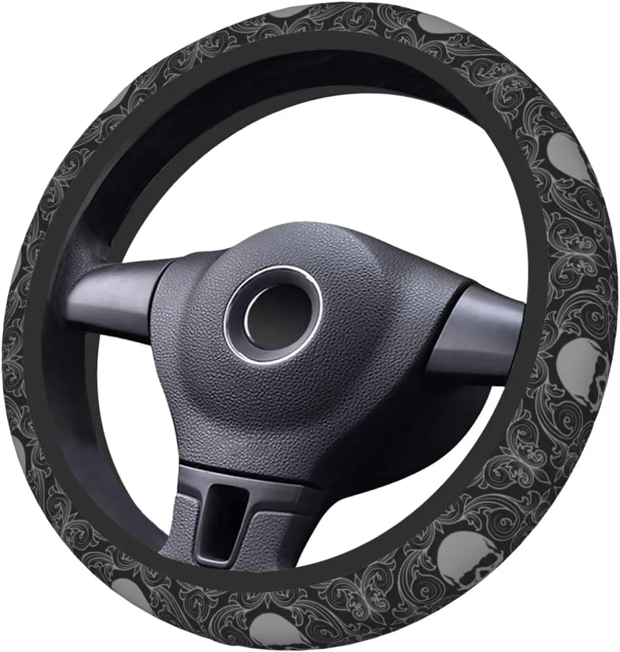 Skull Retro Steering Wheel Cover Car Accessories Decor Anti-Slip Neoprene Auto Steering Wheel Covers Protector Universal 15 Inch