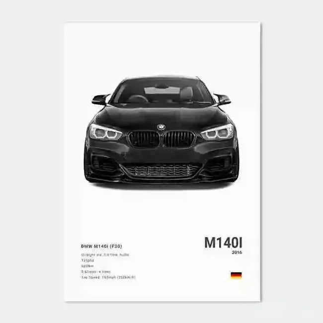 Car Luxury Sports Car Wall Art Poster Black And White Canvas Painting Wall Art Poster M5 M3 GTR M140 Living Room Home Decor Gift