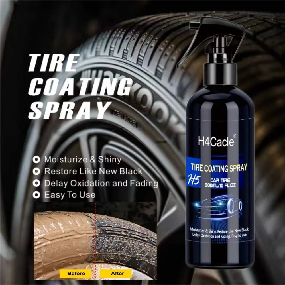 Tire Coating Spray A Quick Shining Formula for Tires Plastics and Rubbers Provides Long Lasting Luster and Protection