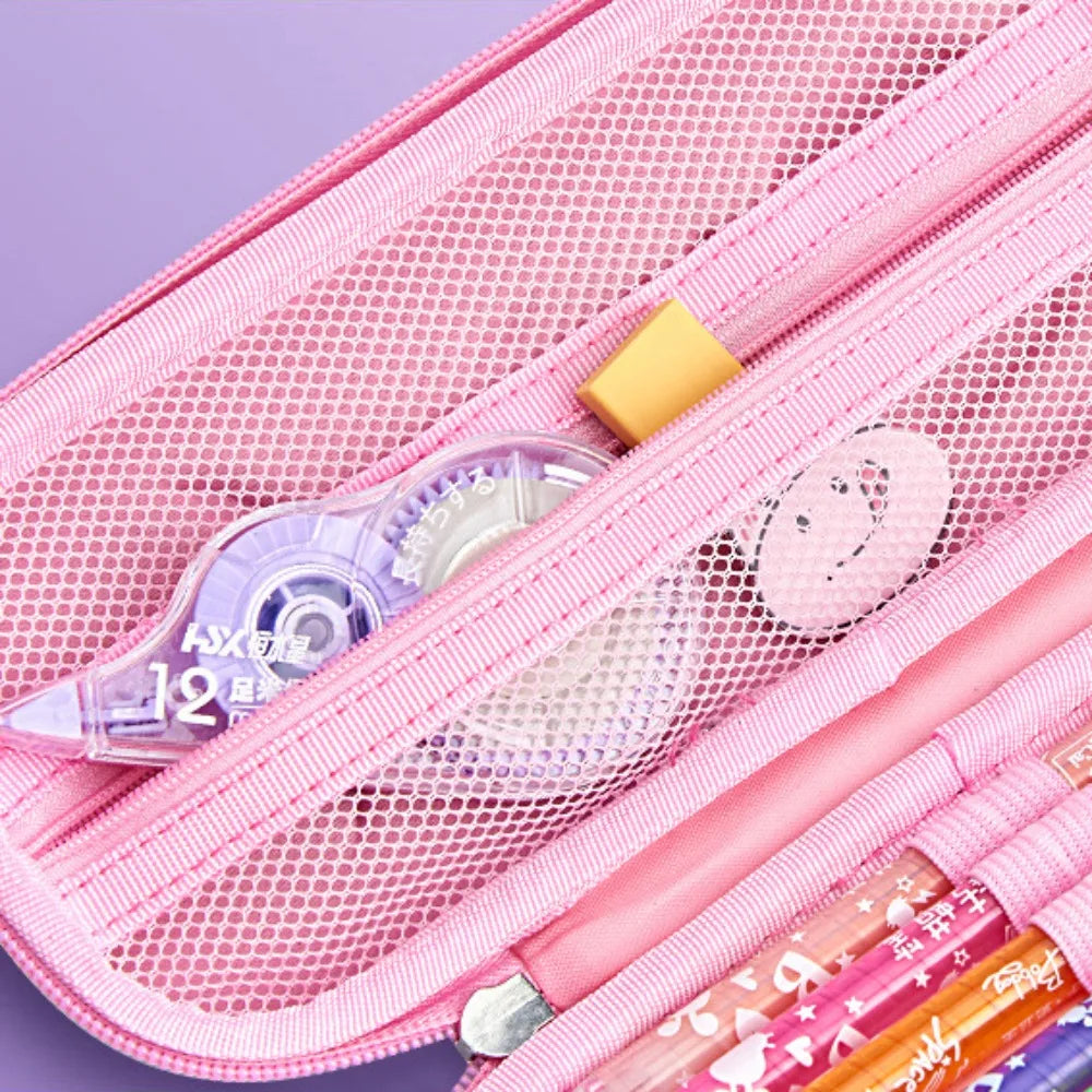 3D Mermaid & Astronaut Pencil Case β Odorless Zippered Space Pen Box for School Supplies & Kawaii Stationery Fans