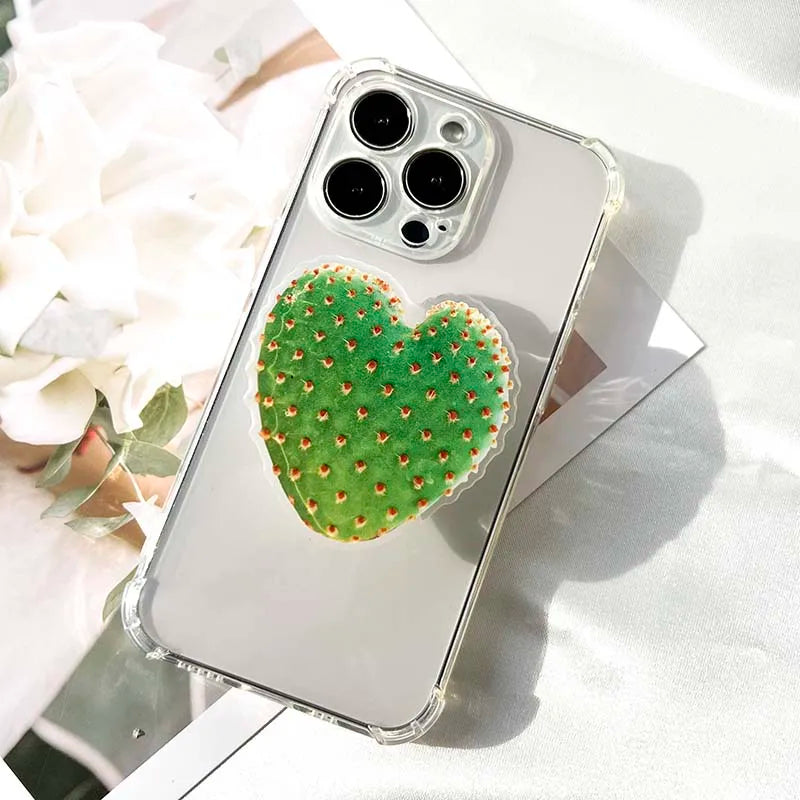 Factory Direct Acrylic Bracket Simulation Cactus Plant Phone Holder Foldable Lazy Stand Socket Folding Grip Tok