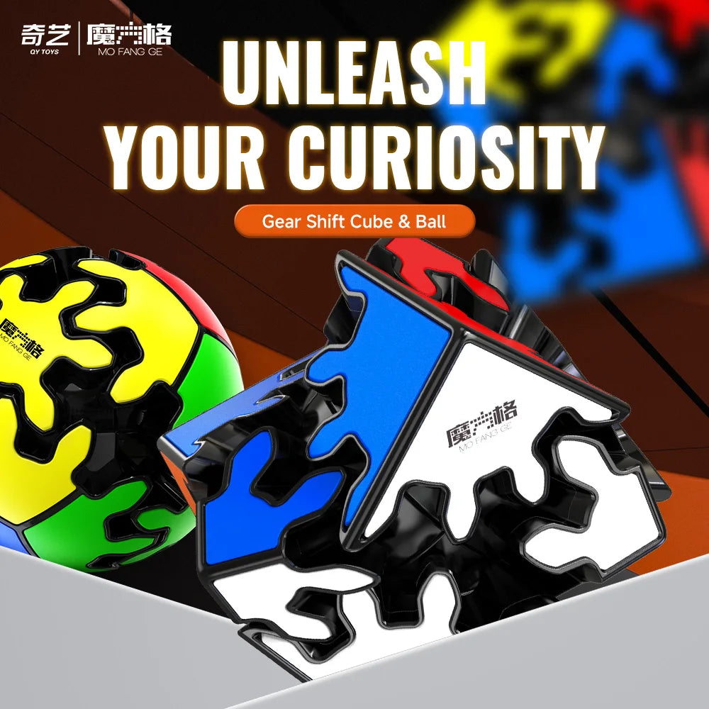 QiYi 2x2 Gear Cube QiYi 2x2 Gear Ball QY Mofangge Magic Cube Stickerless Cube Professional Puzzle Toys Kid Gift
