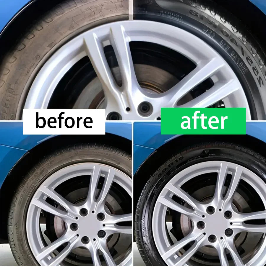 Tire Coating Spray High Gloss Hydrophobic Sealant Wax Car Wheel Polishing Brightener Auto Care Re-Black Tire Refurbishing Agent