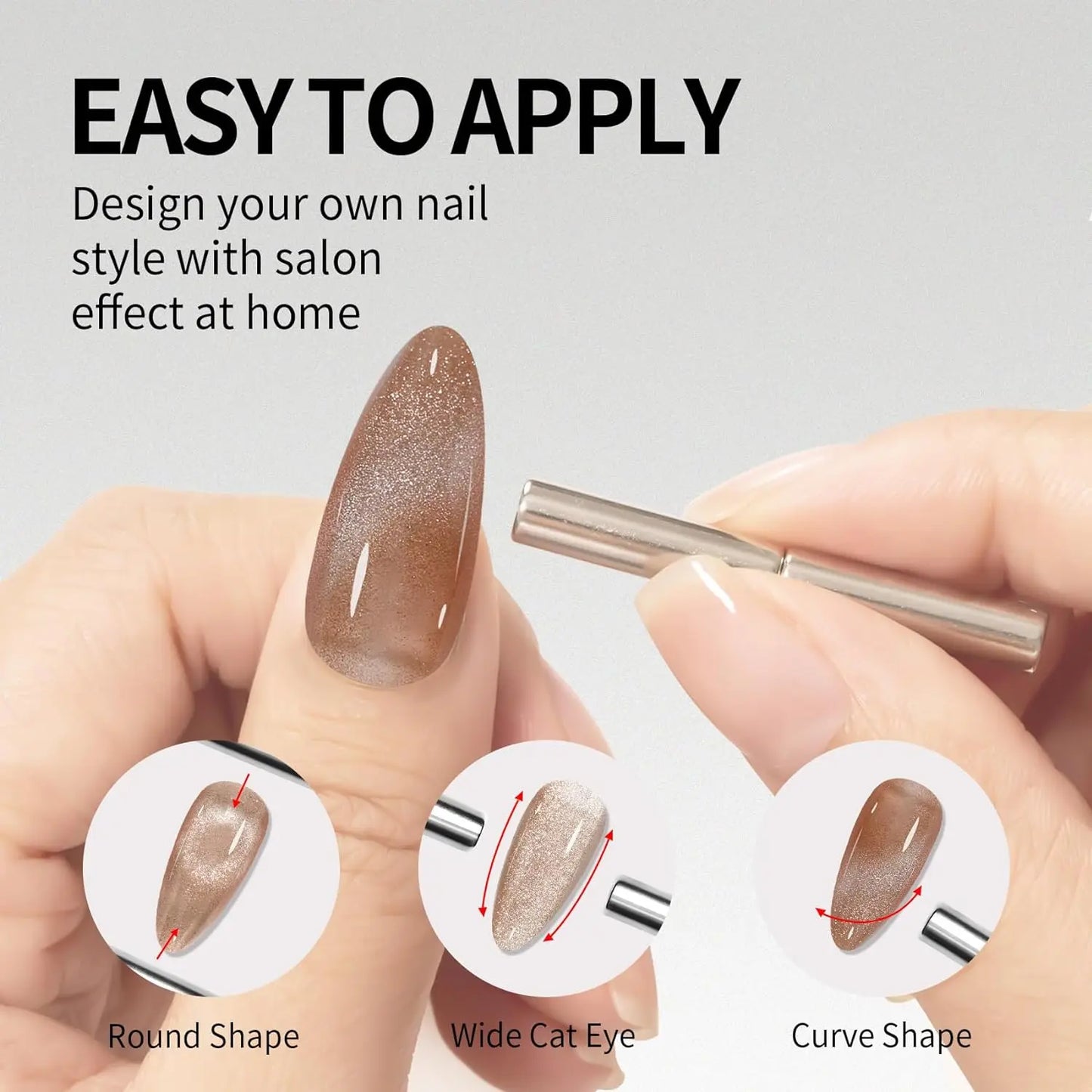 Makartt Cat Eye Nail Polish – Holographic Jelly Gel with Magnet for Home & Salon Use