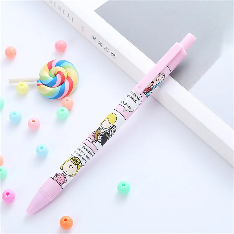 36 pcs/lot Kawaii Snoopy Press Gel Pen Set Cute 0.5mm Black Ink Signature Pens Promotional Gift Office School Supplies