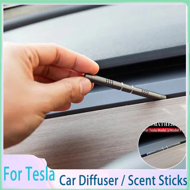 Car Air Freshener 2024 For Tesla Model 3 Y Car Air Freshener Perfume Aromatherapy Fragrance Scent Diffuser Diffuser+Scent Sticks