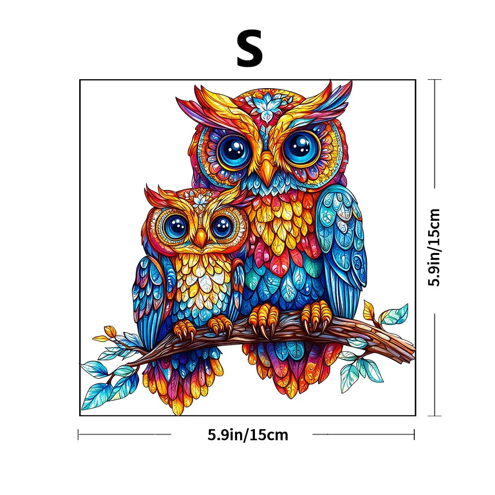 Wooden Puzzles for Adults - Embossed Owl Wooden Jigsaw Puzzle: Unique Shape, Premium Craftsmanship | Ideal Family Gift & Wall Ar