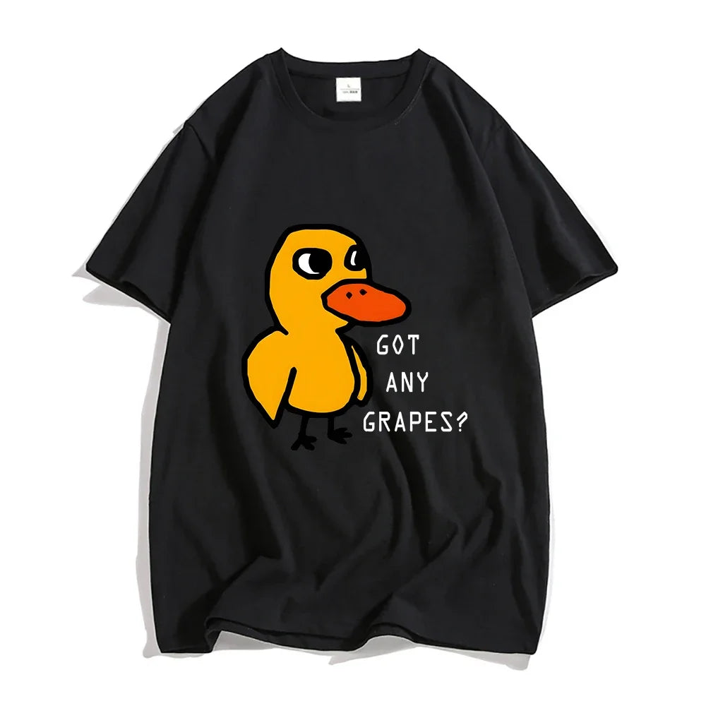 The Duck Song Got Any Grapes Shirts 100% Cotton Tees Men/women Anime Tshirt Originality Graphic T-shirt Summer Loose T Shirt