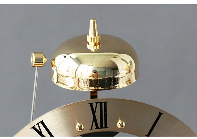 New Luxury Mechanic Metal Desk Clock Living Room Table Clock Work Office Decoration Clock Nordic Interior Bedroom Ornaments Gift