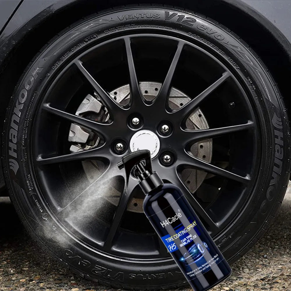 Tire Coating Spray A Quick Shining Formula for Tires Plastics and Rubbers Provides Long Lasting Luster and Protection