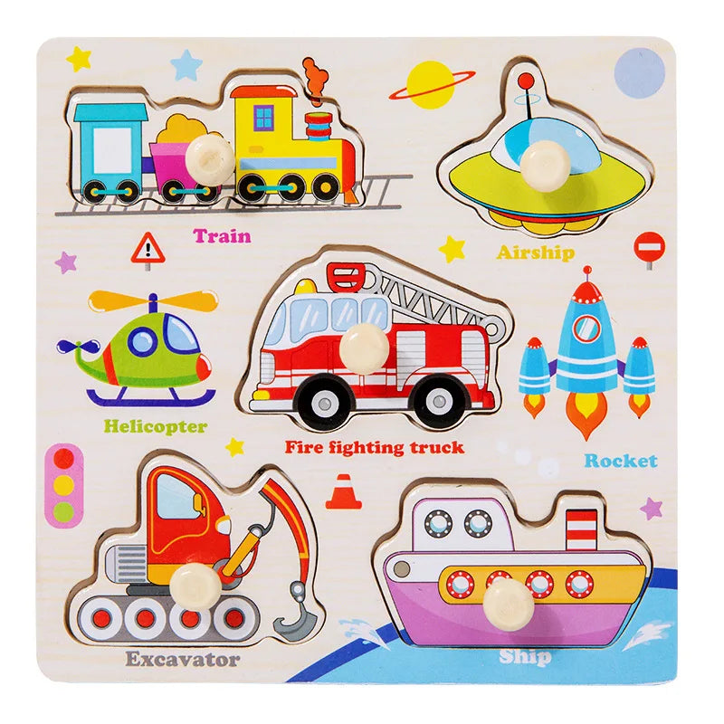 Montessori Baby Toys Wooden 3d Puzzle Cartoon Animal Intelligence Jigsaw Puzzle Early Learning Educational Toys for Children